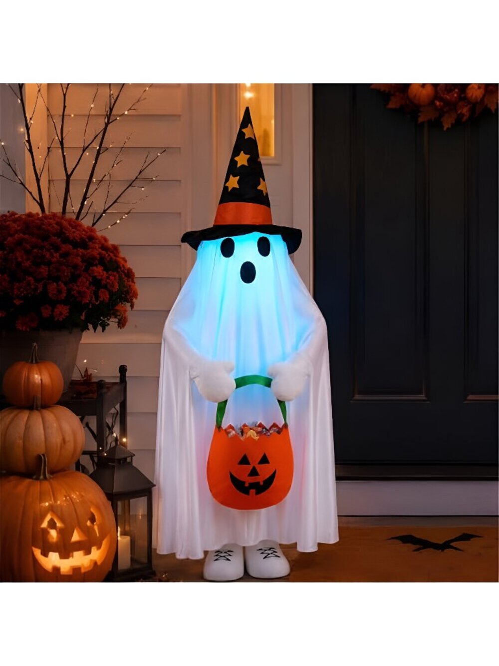 37" Outdoor Halloween Decorations Light Up Ghost, Color Changing LED